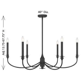 Coventry Six Light Chandelier in Matte Black