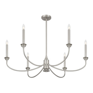 Coventry Six Light Chandelier in Satin Nickel
