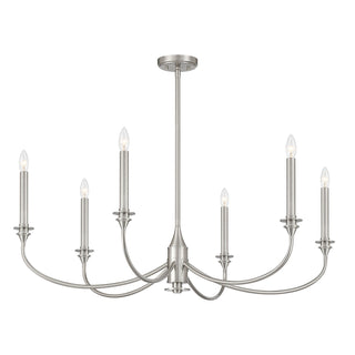 Coventry Six Light Chandelier in Satin Nickel