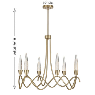 Sofia LED Chandelier in Noble Brass