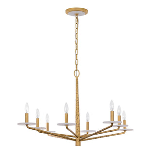 Judi Eight Light Chandelier in Distressed Gold