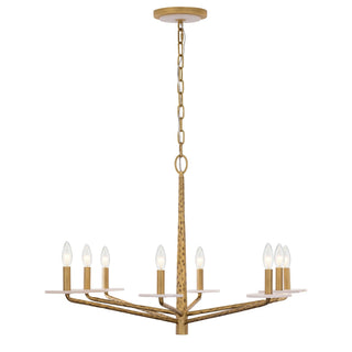 Judi Eight Light Chandelier in Distressed Gold