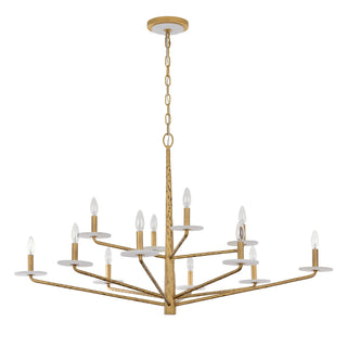 Judi 12 Light Chandelier in Distressed Gold