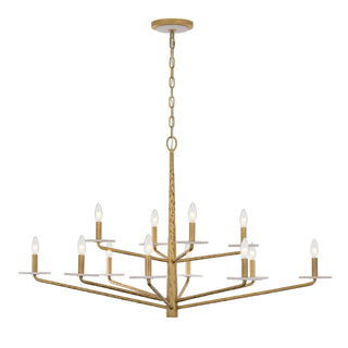 Judi 12 Light Chandelier in Distressed Gold