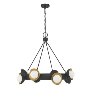 Pierson LED Chandelier in Black Cashmere and True Gold