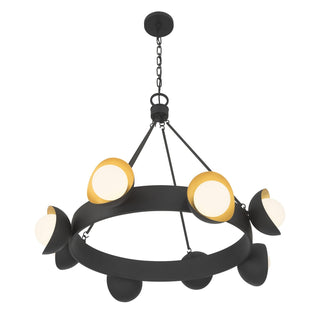 Pierson LED Chandelier in Black Cashmere and True Gold