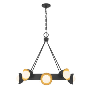 Pierson LED Chandelier in Black Cashmere and True Gold