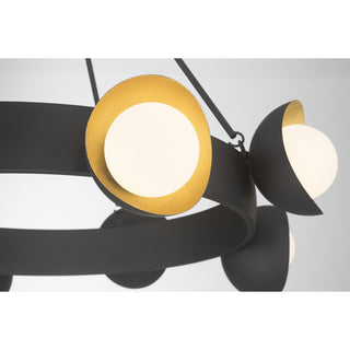 Pierson LED Chandelier in Black Cashmere and True Gold
