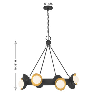 Pierson LED Chandelier in Black Cashmere and True Gold