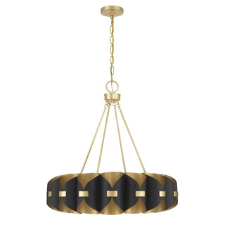 Pelham LED Chandelier in Black Cashmere and True Gold