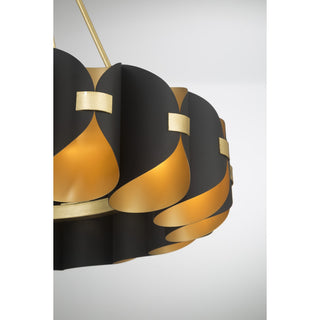 Pelham LED Chandelier in Black Cashmere and True Gold