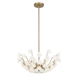Flores Four Light Chandelier in Noble Brass