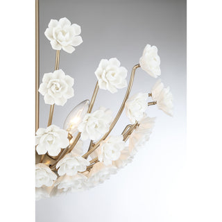 Flores Four Light Chandelier in Noble Brass