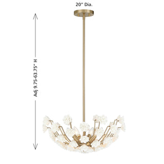 Flores Four Light Chandelier in Noble Brass
