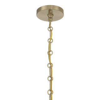 Crescent Six Light Chandelier in Noble Brass
