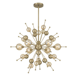 Crescent Six Light Chandelier in Noble Brass