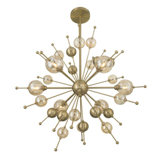 Crescent Six Light Chandelier in Noble Brass