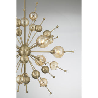 Crescent Six Light Chandelier in Noble Brass