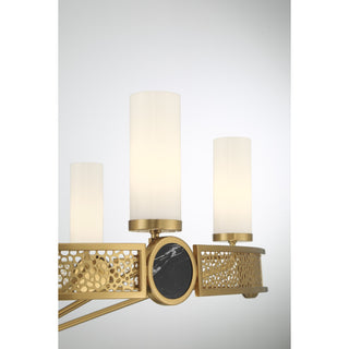 Farrell Six Light Chandelier in Warm Brass