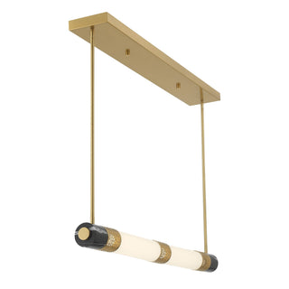 Farrell LED Linear Chandelier in Warm Brass