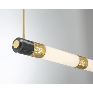 Farrell LED Linear Chandelier in Warm Brass