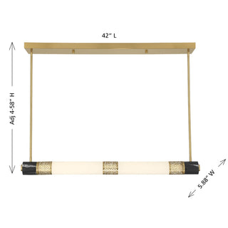 Farrell LED Linear Chandelier in Warm Brass