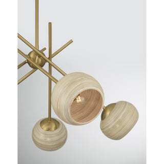 Jasper Five Light Chandelier in Warm Brass