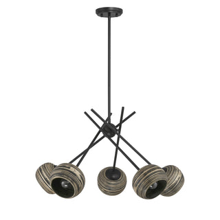 Jasper Five Light Chandelier in Matte Black