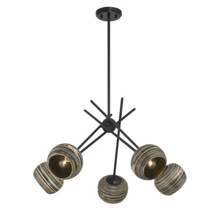 Jasper Five Light Chandelier in Matte Black