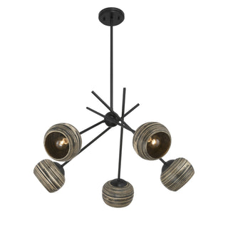 Jasper Five Light Chandelier in Matte Black