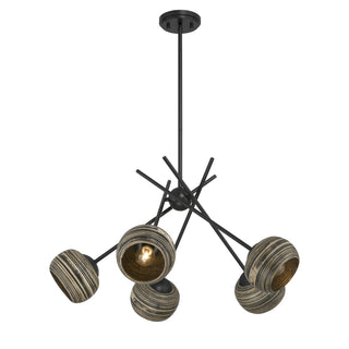 Jasper Five Light Chandelier in Matte Black