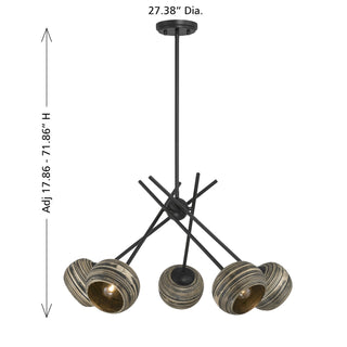 Jasper Five Light Chandelier in Matte Black