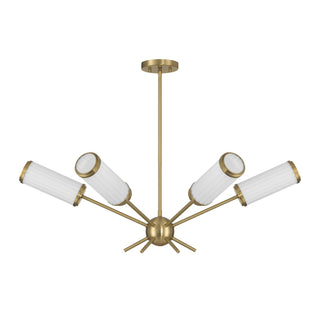 Denison Six Light Chandelier in Warm Brass