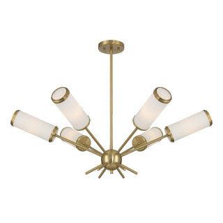 Denison Six Light Chandelier in Warm Brass