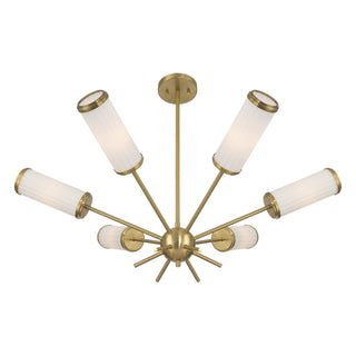 Denison Six Light Chandelier in Warm Brass
