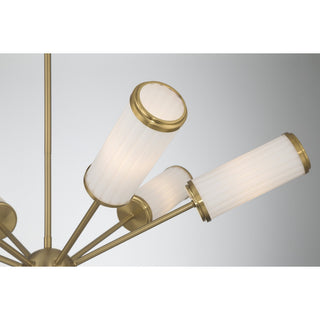 Denison Six Light Chandelier in Warm Brass