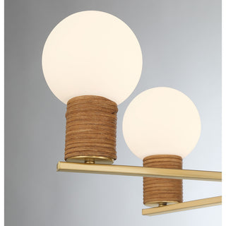 Jarrell Six Light Chandelier in Warm Brass
