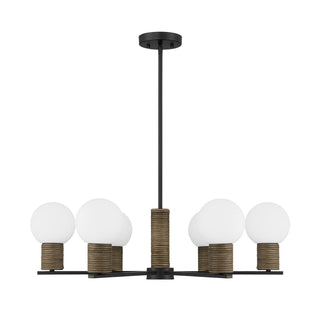 Jarrell Six Light Chandelier in Matte Black