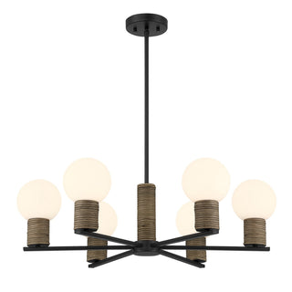 Jarrell Six Light Chandelier in Matte Black