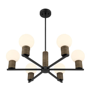 Jarrell Six Light Chandelier in Matte Black