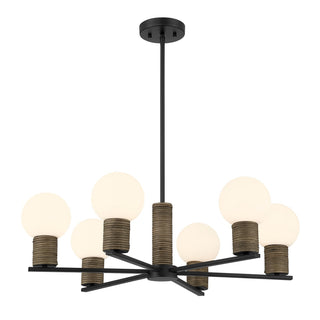 Jarrell Six Light Chandelier in Matte Black