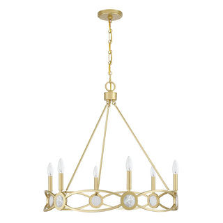 Minette Six Light Chandelier in Spun Gold
