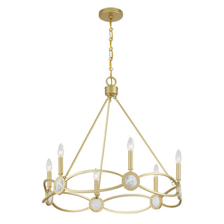 Minette Six Light Chandelier in Spun Gold