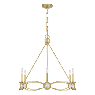 Minette Six Light Chandelier in Spun Gold