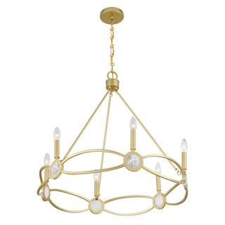 Minette Six Light Chandelier in Spun Gold