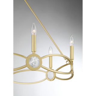 Minette Six Light Chandelier in Spun Gold
