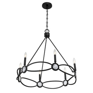 Minette Six Light Chandelier in Matte Black