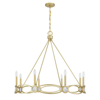 Minette Eight Light Chandelier in Spun Gold