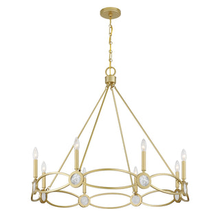 Minette Eight Light Chandelier in Spun Gold