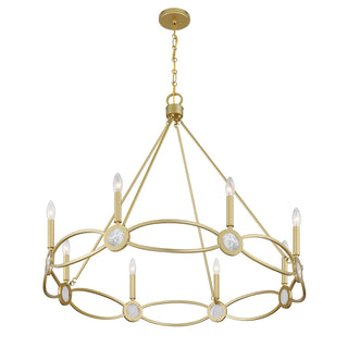 Minette Eight Light Chandelier in Spun Gold